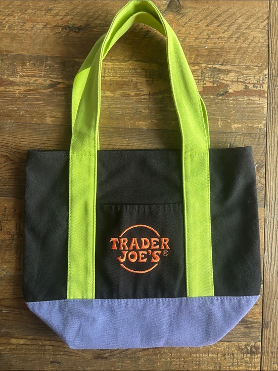 Trader Joe'S Handbags - Trader Joe's Black and Lime Green custom mini Tote Bag